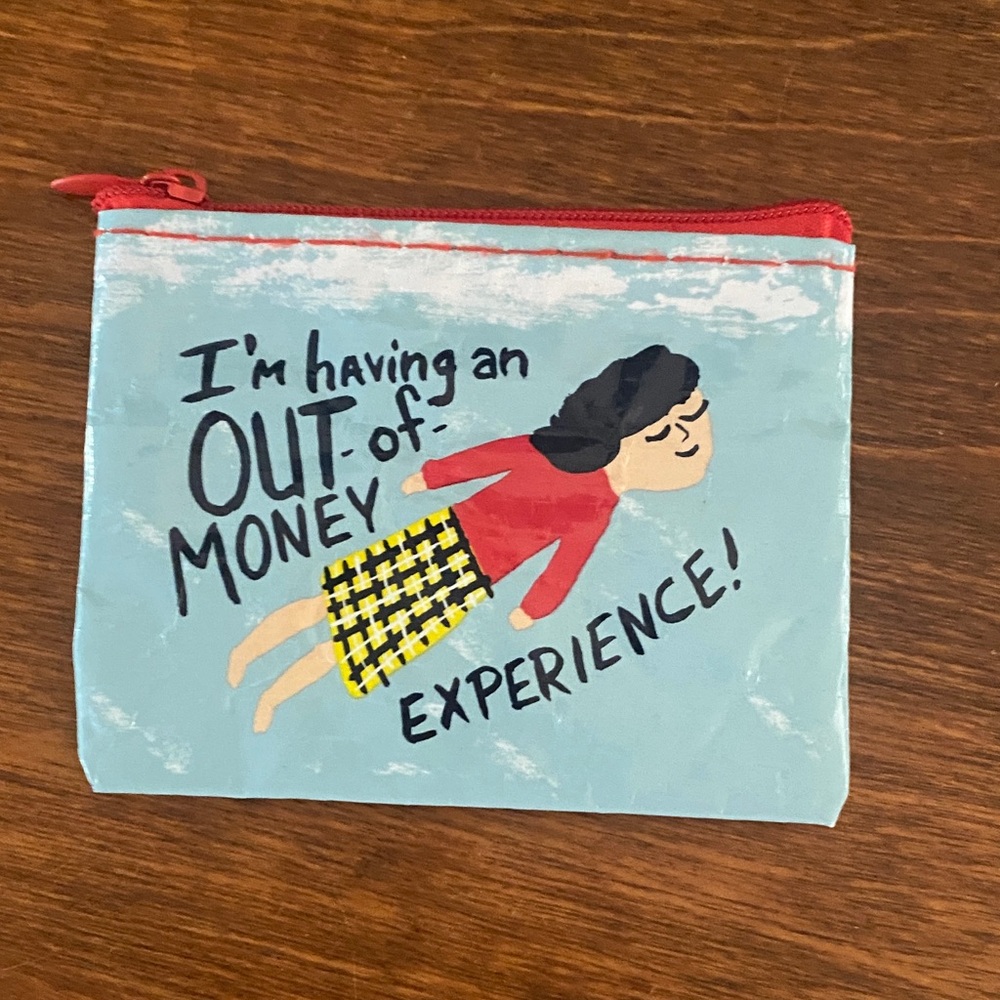 Blue and Red Graphic Pouch